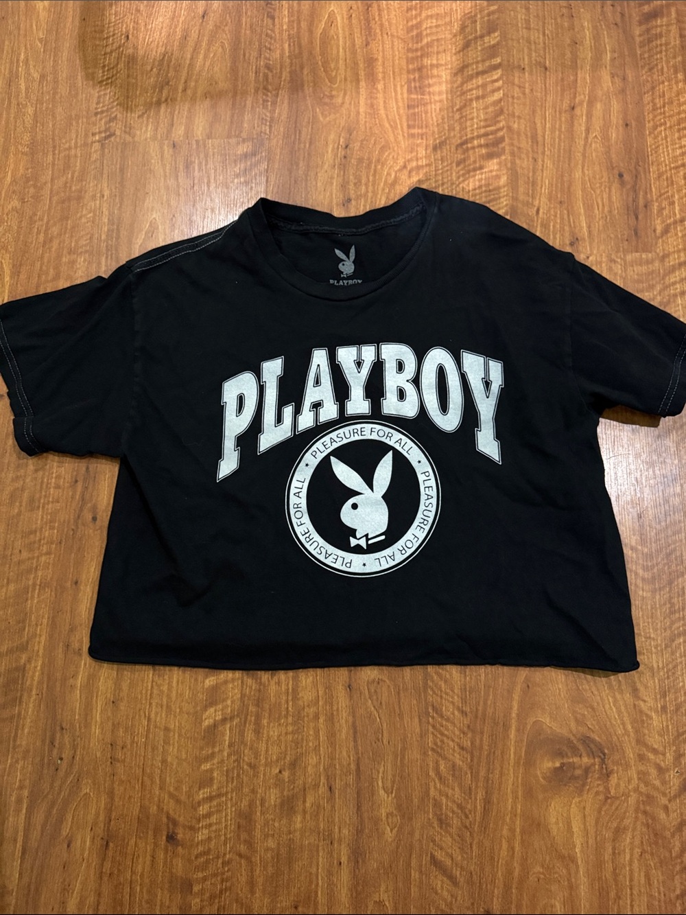 PLAYBOY Black Logo Crop Tee